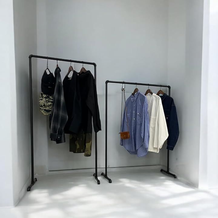 FiDi ハンガーラック ガス管 アイアン 黒 パイプ インダストリアル