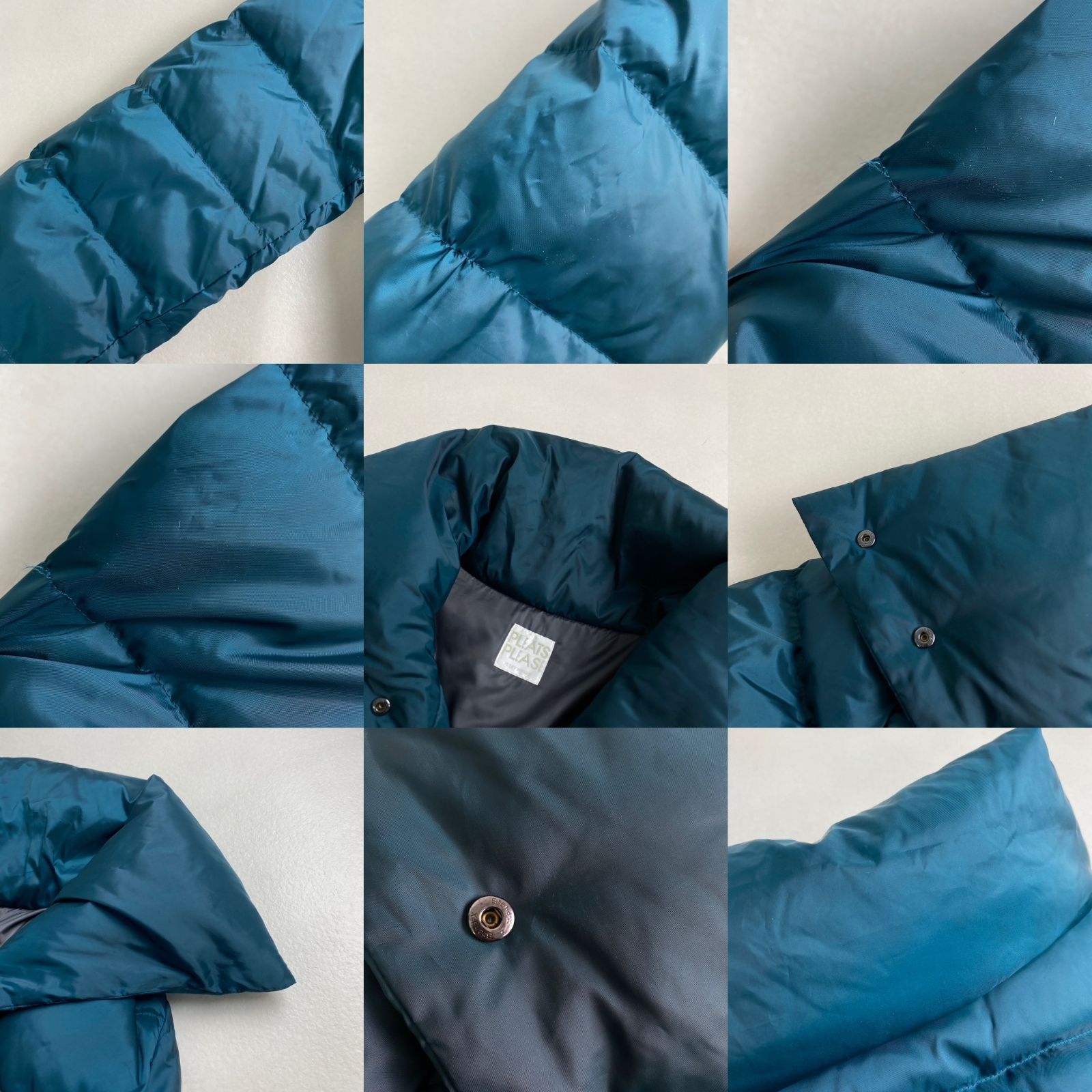 プリーツプリーズ ダウンジャケット イッセイミヤケ ロゴボタン