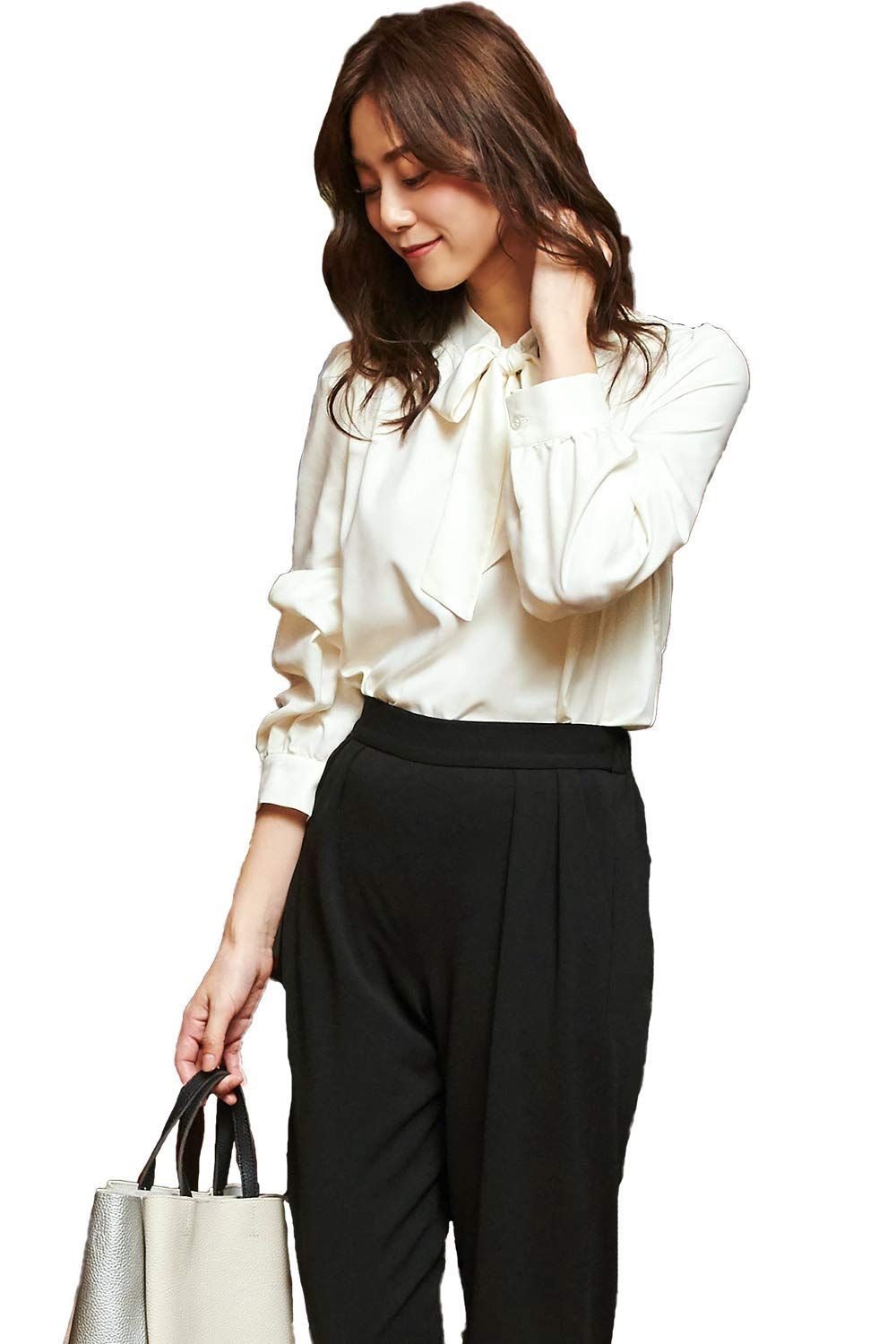 シャツ キャリア スーツ フォーマル トップス ミセス OL レディース ママ ブラウス 大きいサイズ ボウタイ ビジネス オフィス ブティック リボン ルエ 通勤 ルイ 冠婚葬祭