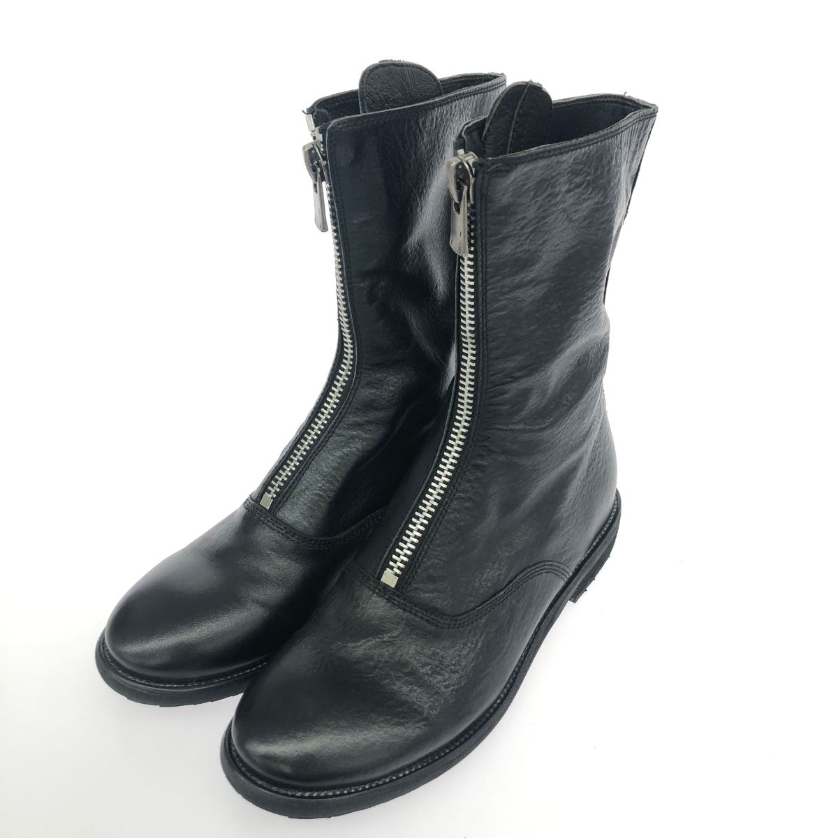 GUIDI グイディ ロングフロントジップブーツ/PL2 表記サイズ:37 レザー