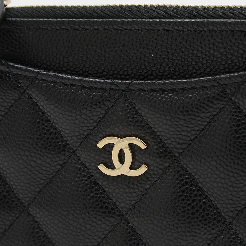  シャネル マトラッセ クラシック ジップ カードケース キャビアスキン ブラック カードケース 小物