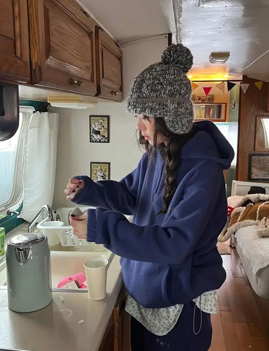 fletta ロゴ フリース セットアップ ブルー