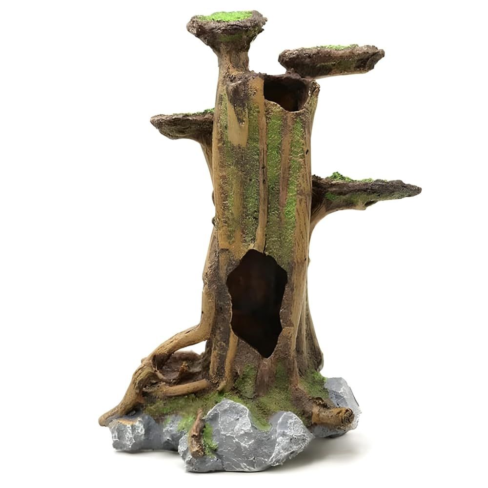 流木 爬虫類 登り木 隠れ家 木 シェルター トカゲ イモリ 蛇 (ブラウン