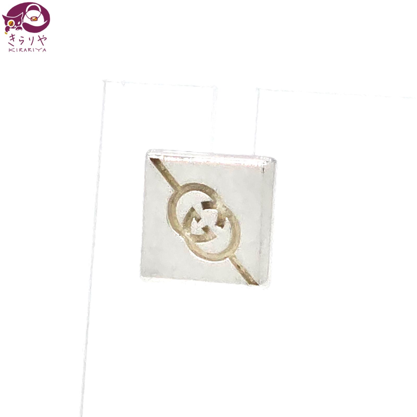 GUCCI グッチ 774033 ダイアゴナル インターロッキングG ピアス 片耳