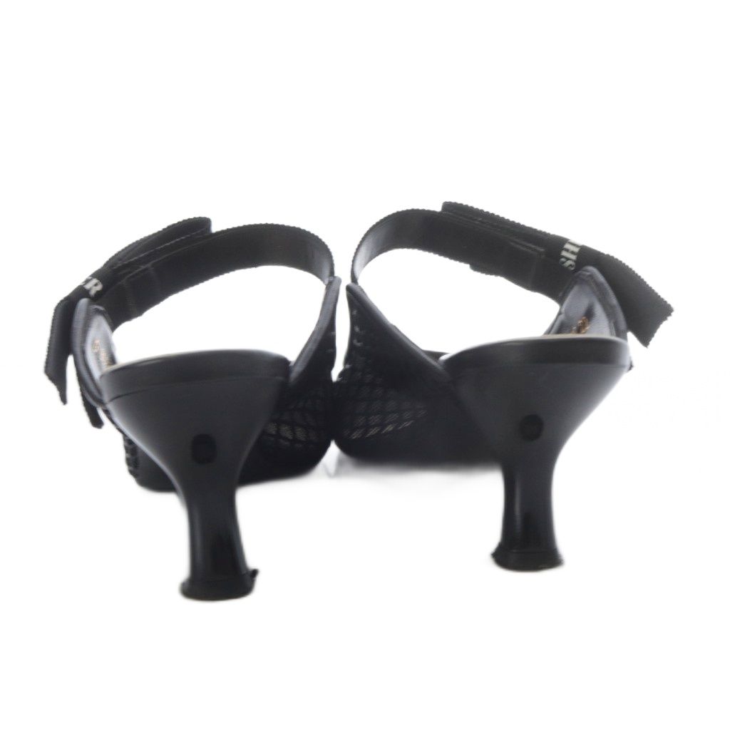 ダイアナ DIANA リボンミュール ハイヒール ポインテッドトゥ メッシュ