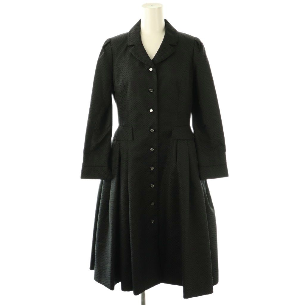 ルネ Rene TISSUE ワンピース 長袖 ロング 前開き シルク 34 黒 /NR