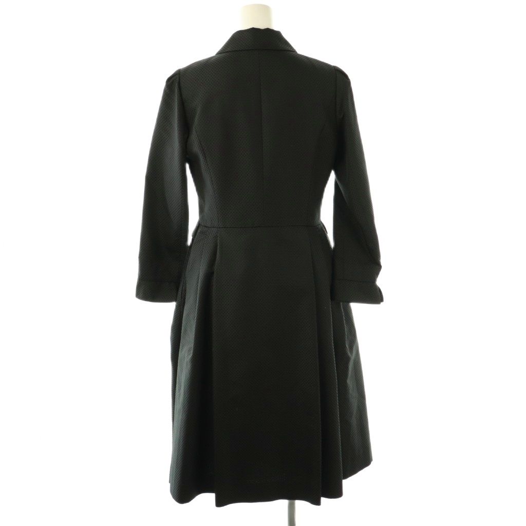 ルネ Rene TISSUE ワンピース 長袖 ロング 前開き シルク 34 黒 /NR