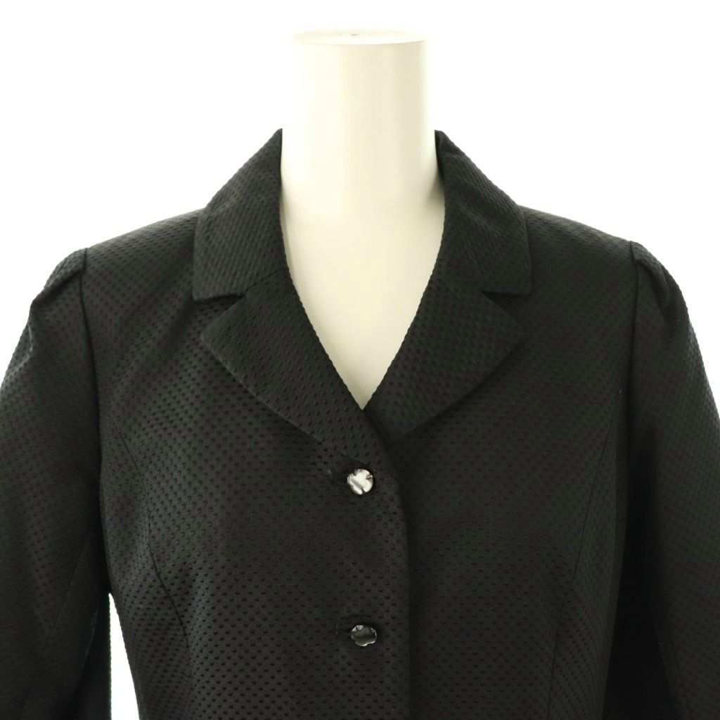 ルネ Rene TISSUE ワンピース 長袖 ロング 前開き シルク 34 黒 /NR