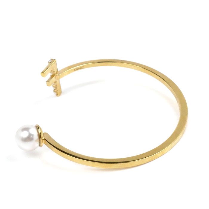 FENDI フェンディ クリスタル フェイクパール パール バングル 8 AH 783 M レディース