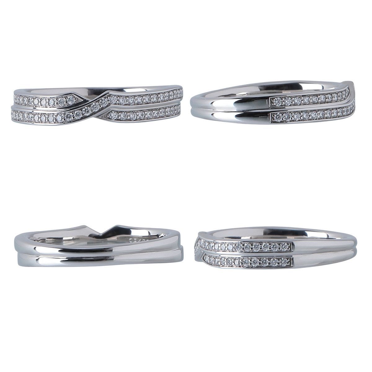 ハリーウィンストン ダイヤ リング トリスト ツーロウ 11号 Pt950 箱