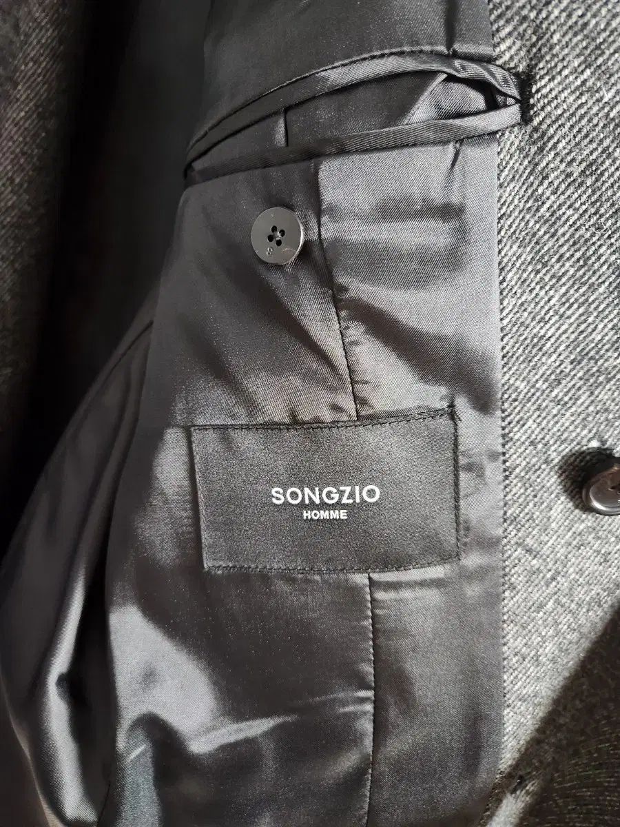  ソンジオメンズ アシンメトリック ダブル コート チェスターコート ジャケット アウター
