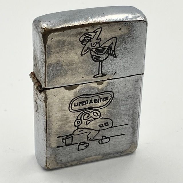 ZIPPO ベトナム 1968年 スヌーピー柄 ワイングラスに女性 ベトナムジッポー