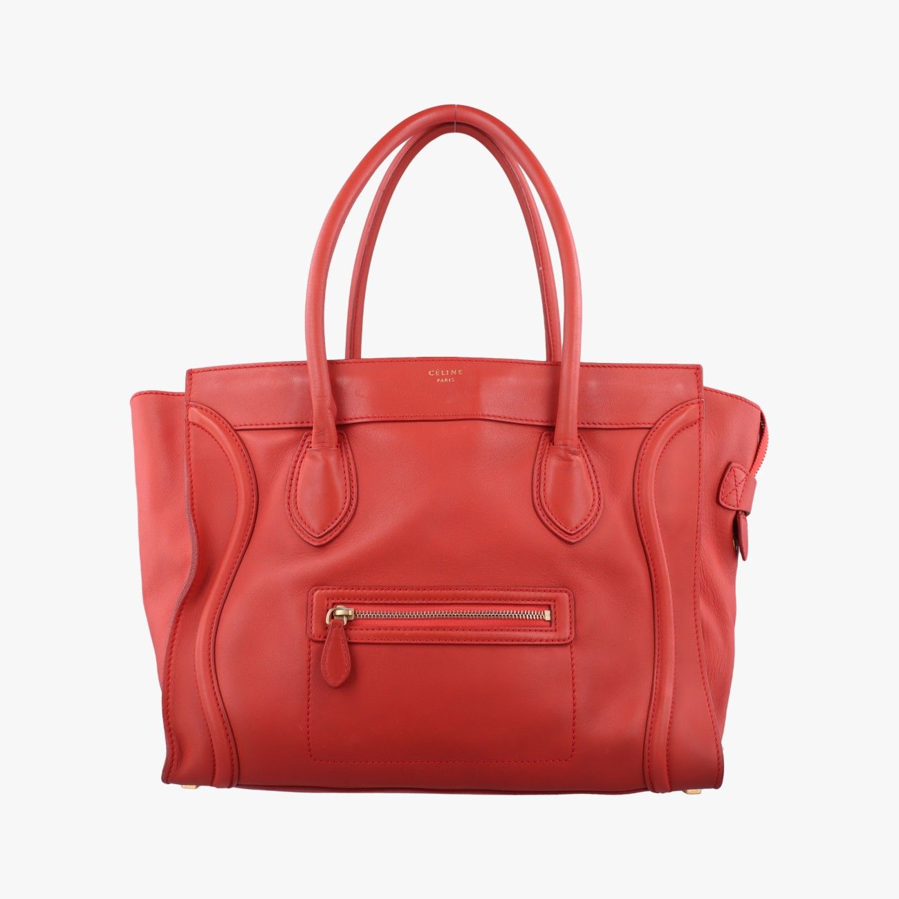 セリーヌCelineラゲージミニショッパー レッド レザー F-SA-0161 F-PA