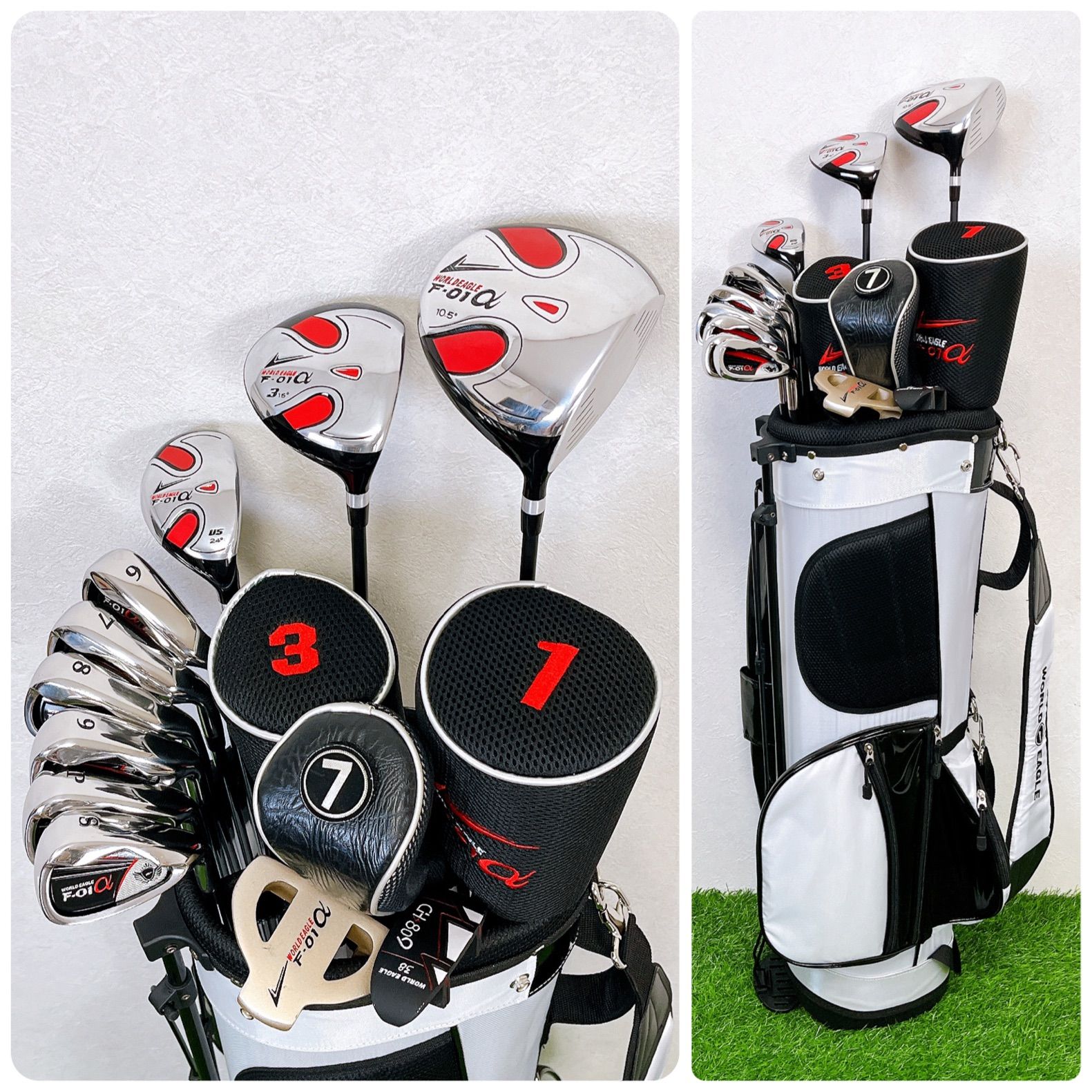 状態良好】【初心者向け】ワールドイーグル F-01αメンズゴルフクラブ