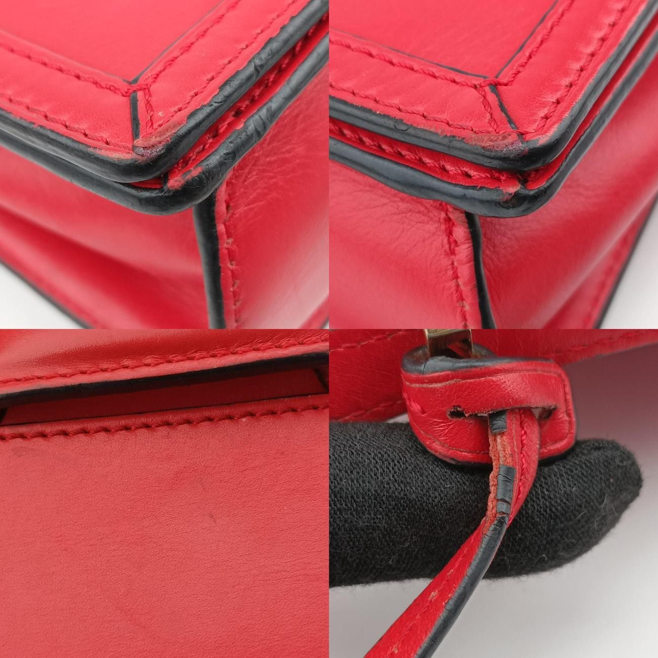  ロエベLoeweバルセロナ レッド レザー 051611 メッセンジャーバッグ ショルダーバッグ