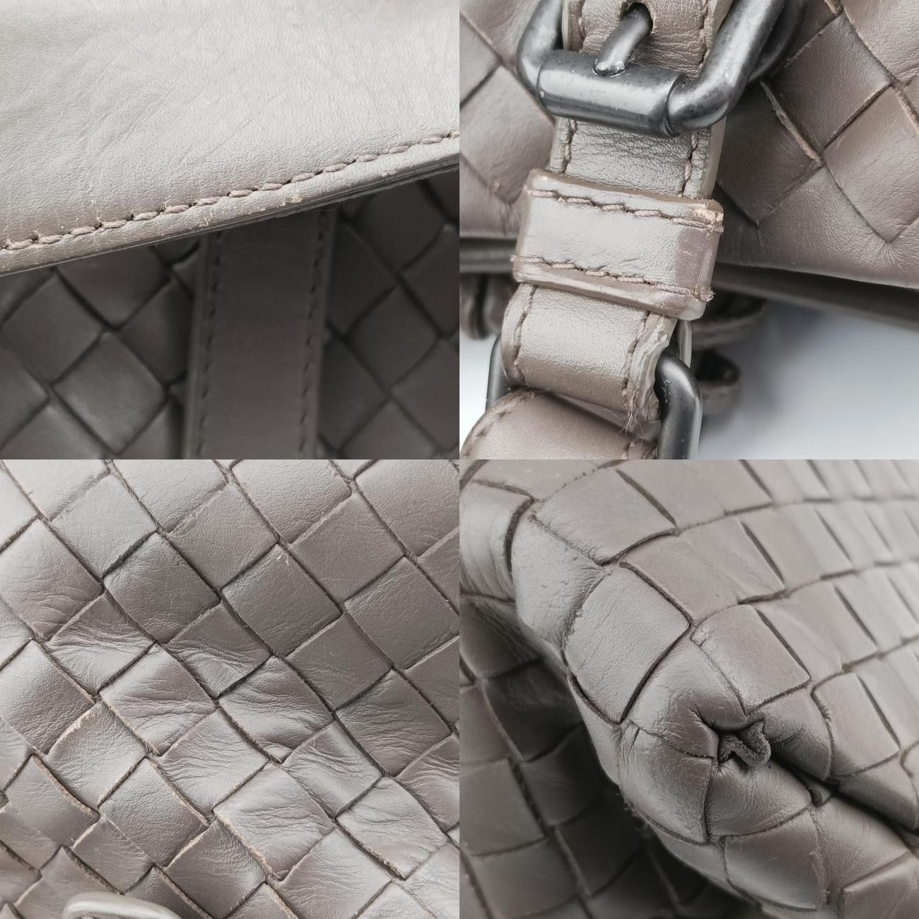  ボッテガヴェネタBottega Venetaローマ イントレチャート ブラウン ラムスキン メッセンジャーバッグ ショルダーバッグ