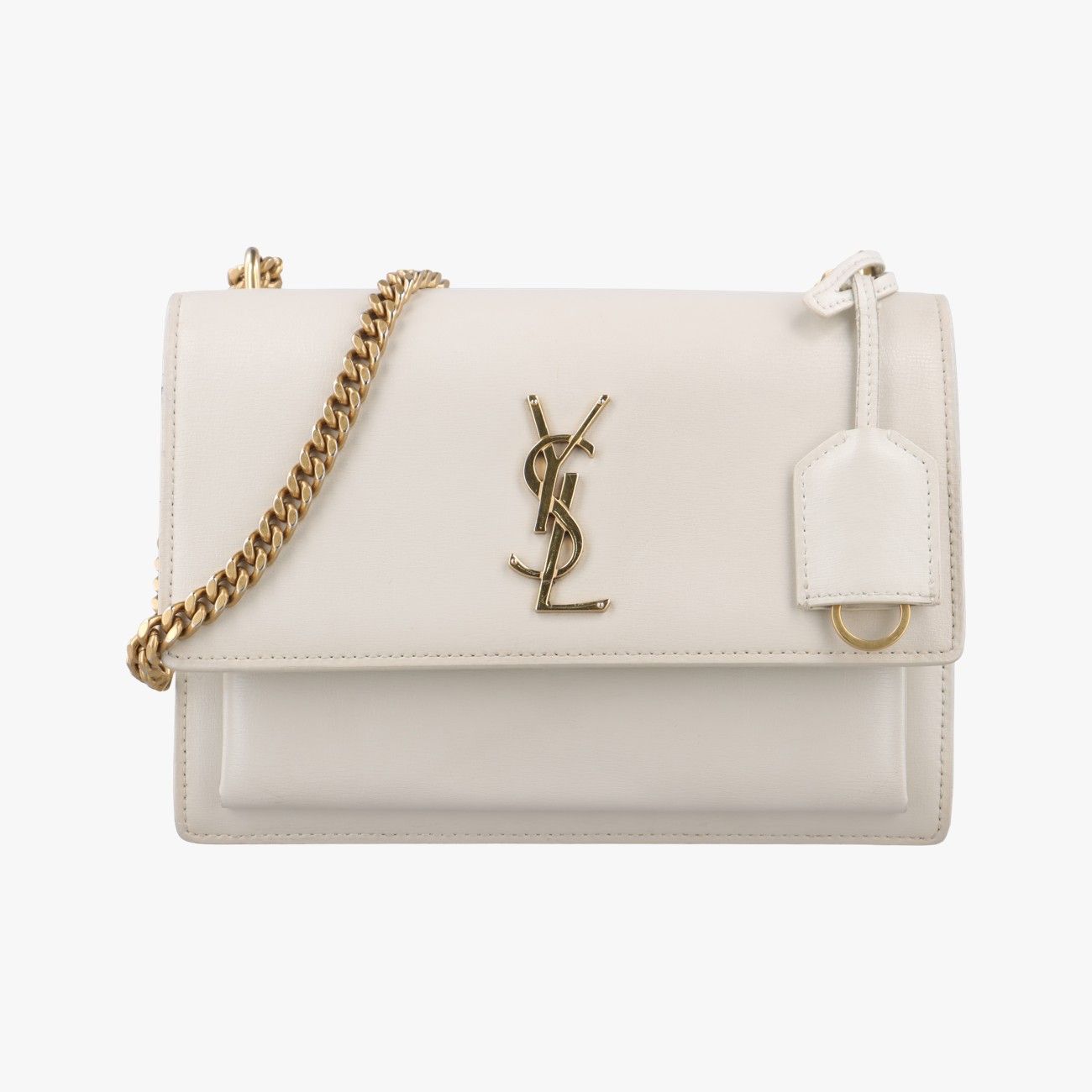 イヴサンローランYves Saint Laurentサンセット ホワイト レザー 442906 1019