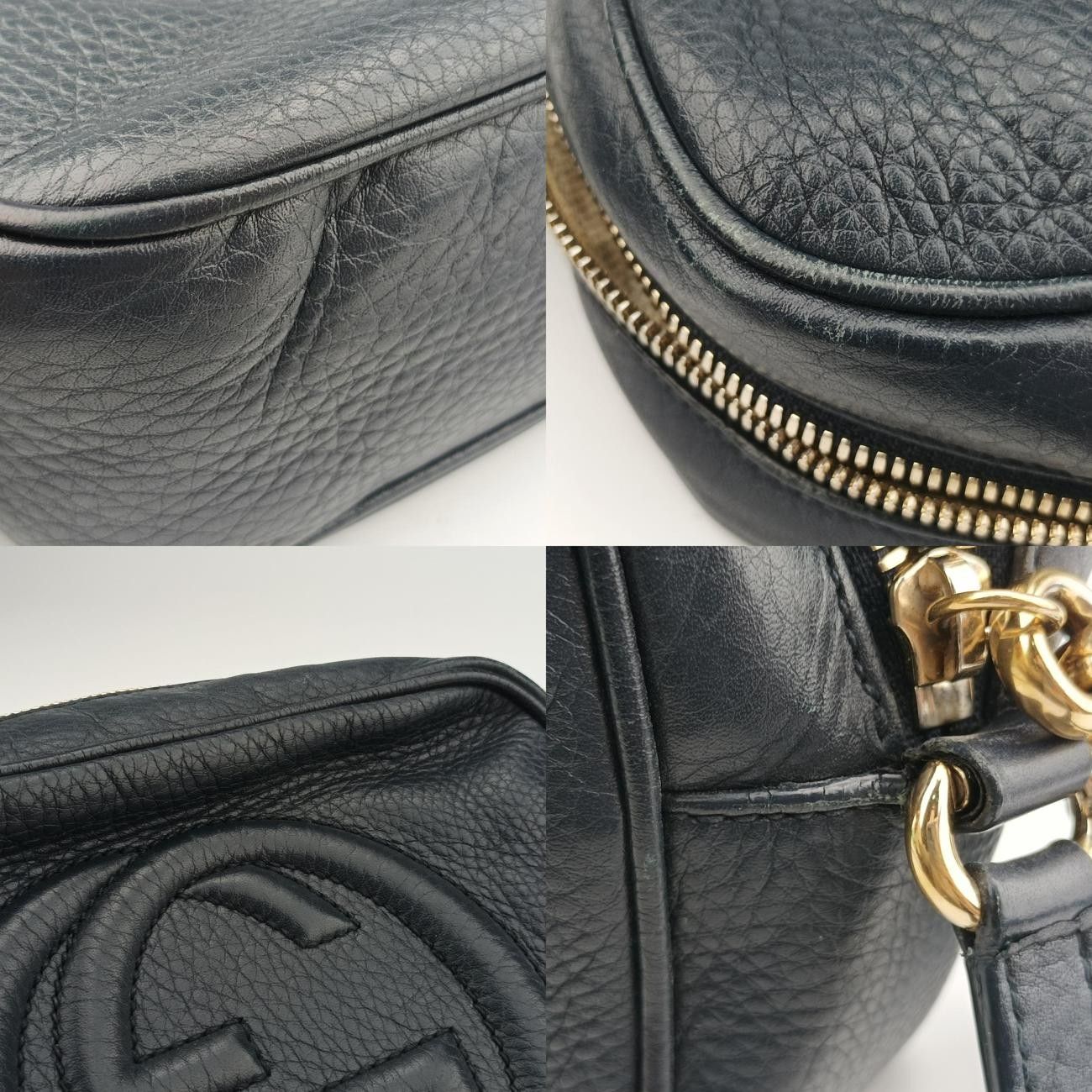  グッチGucciソーホー ネイビー レザー 308364 メッセンジャーバッグ ショルダーバッグ