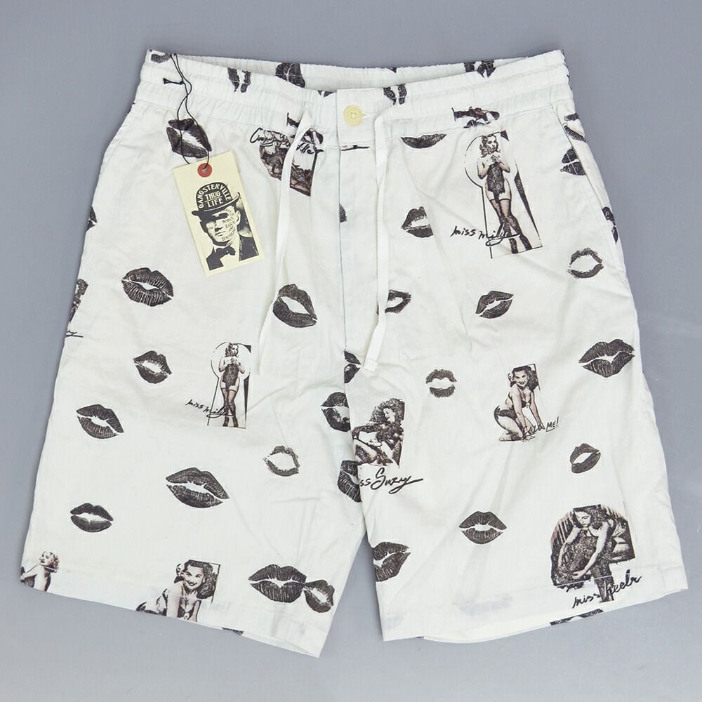 GANGSTERVILLE / ショートパンツ/S/コットン/WHT/総柄/GSV-16-SS-18 グラッドハンド ギャングスタービル 新品 【定価】19,800円 ショート