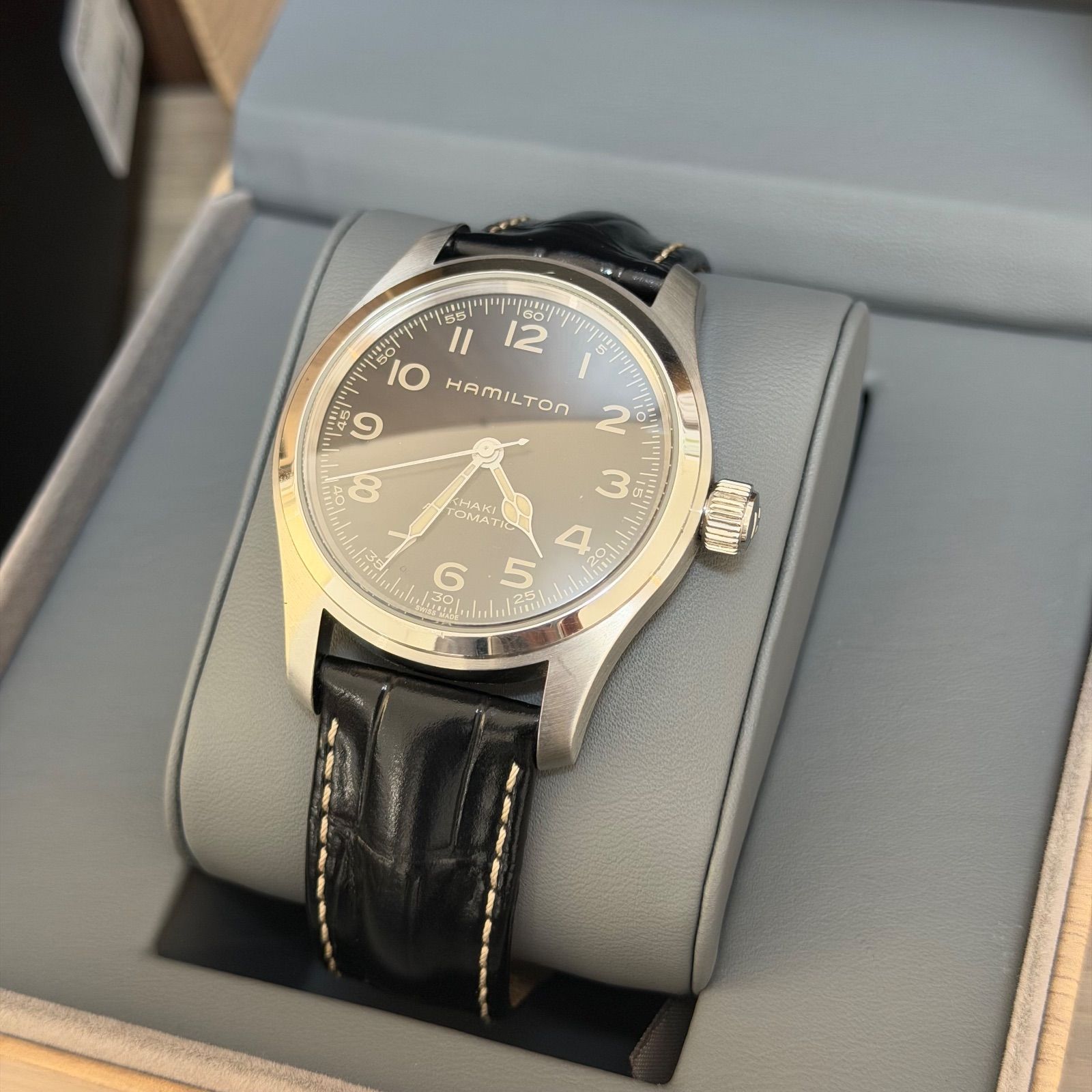 ☆【美品】HAMILTON ハミルトン KHAKI 自動巻き H706050 レザーベルト