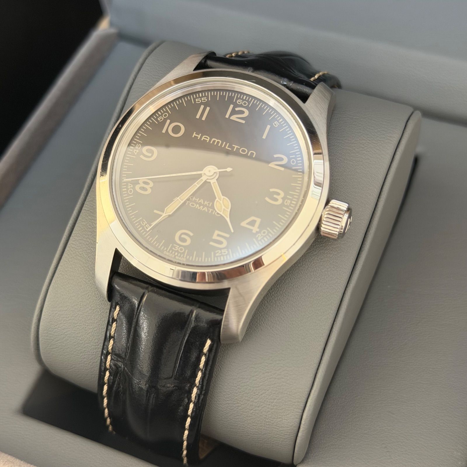 ☆【美品】HAMILTON ハミルトン KHAKI 自動巻き H706050 レザーベルト