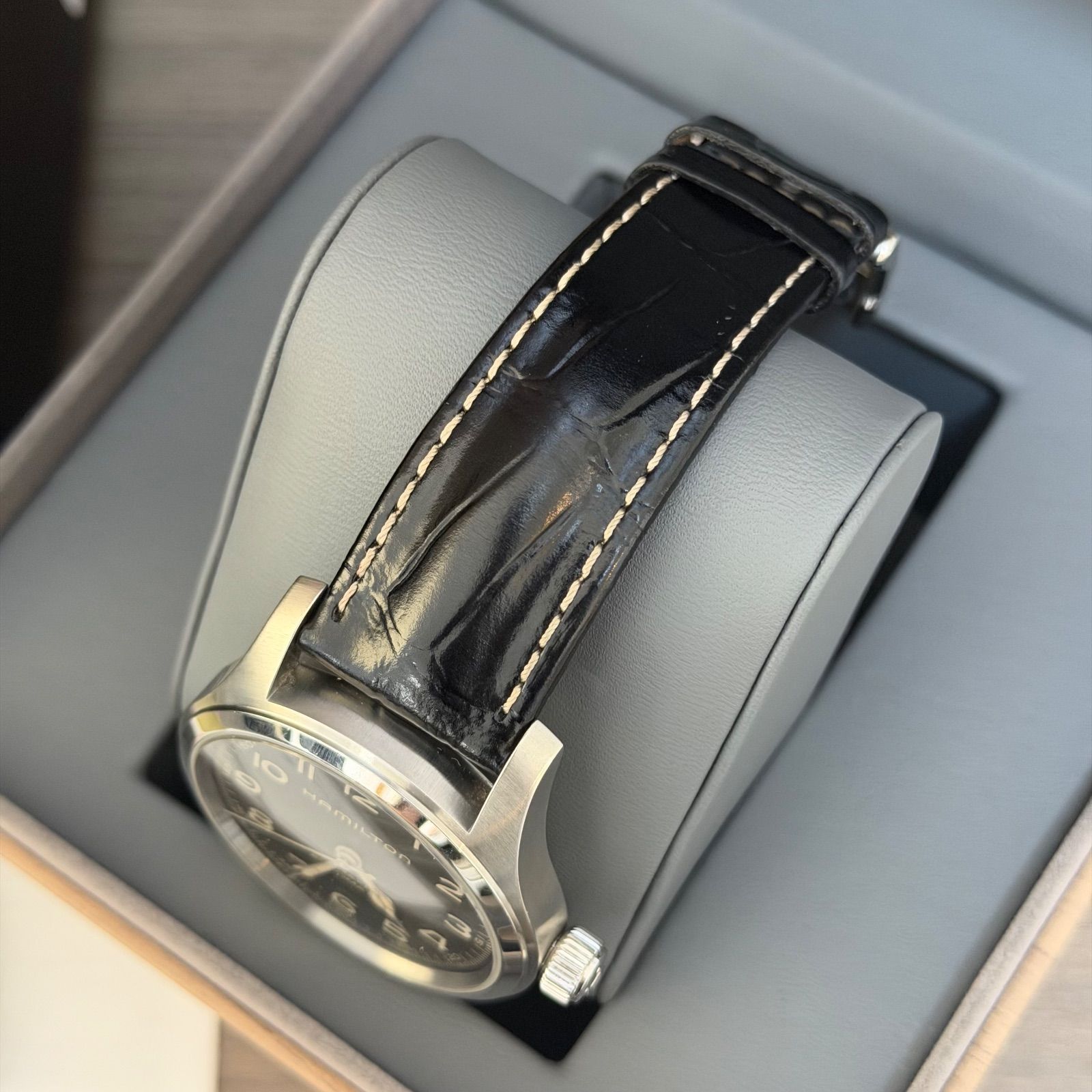 ☆【美品】HAMILTON ハミルトン KHAKI 自動巻き H706050 レザーベルト