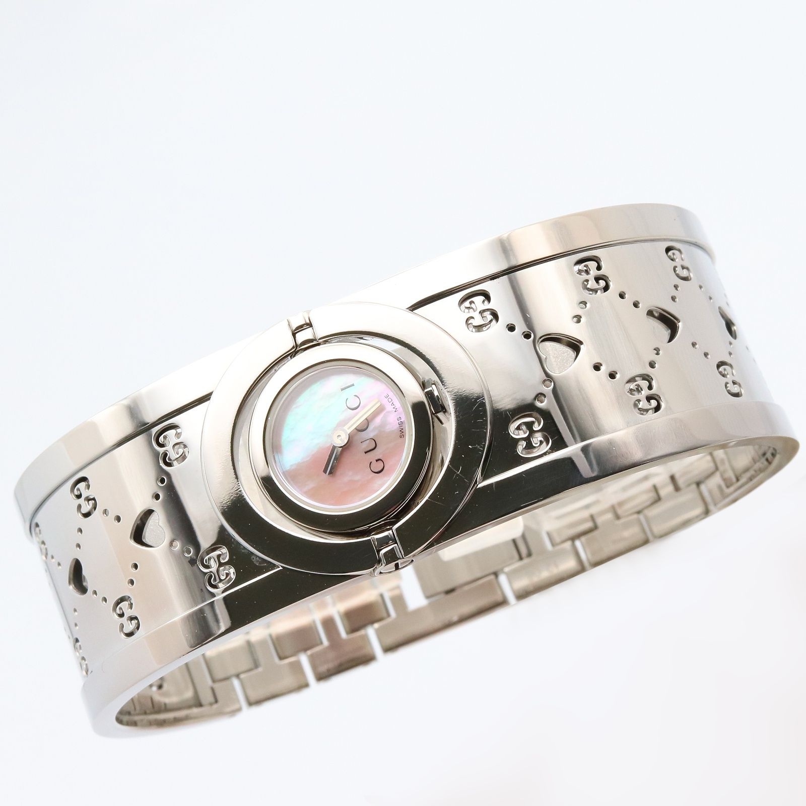 グッチ GUCCI 腕時計 トワールハートバングル 112 ピンクシェル