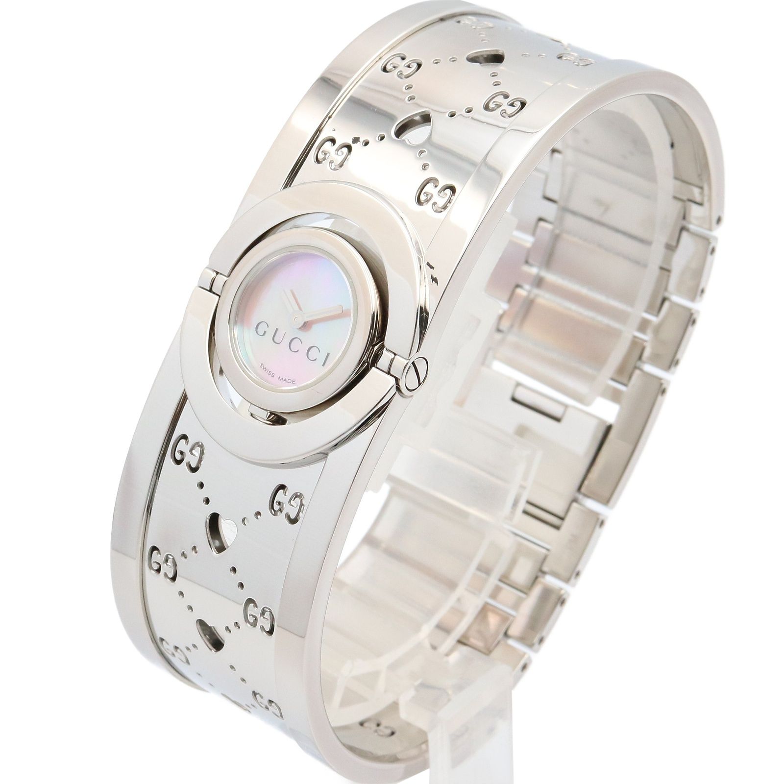 グッチ GUCCI 腕時計 トワールハートバングル 112 ピンクシェル