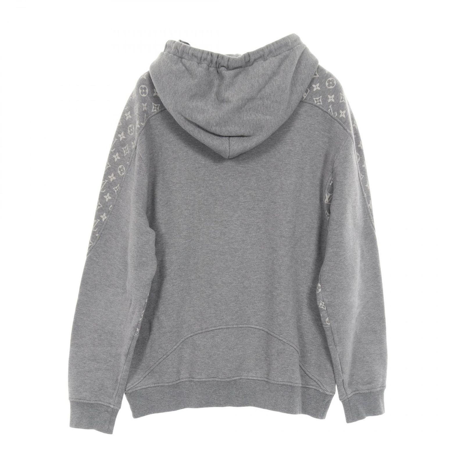 ルイヴィトンモノグラム　サークルカット　パーカー　スウェット グレー ルイ・ヴィトン LOUIS VUITTON パーカー モノグラム サークルカット