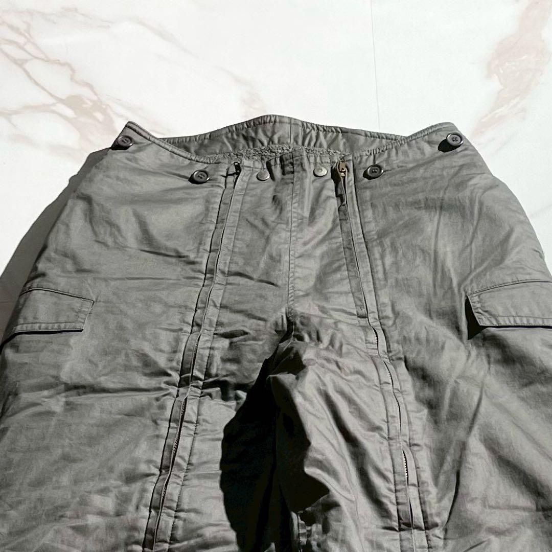  ISSEY MIYAKE イッセイミヤケ 初期タグ 70 s 70年代 インターナショナルタグ フライトパンツ サスペンダーパンツ 裏地ボア コットン ウール グレー系 9号 Lサイズ相当 レディース メンズ 名作 アーカイブ archive ワークパンツ カーゴパンツ パンツ