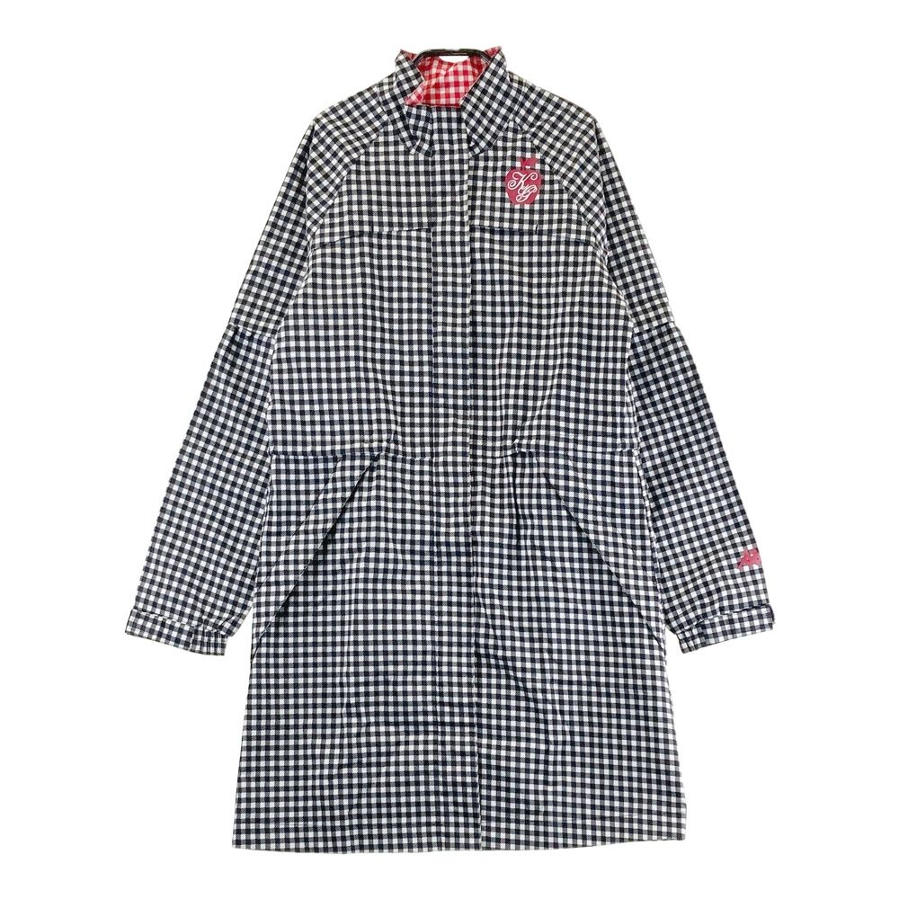 サイズ S KAPPA GOLF カッパゴルフ レインワンピース チェック ブラック系 ゴルフウェア レディース ストスト