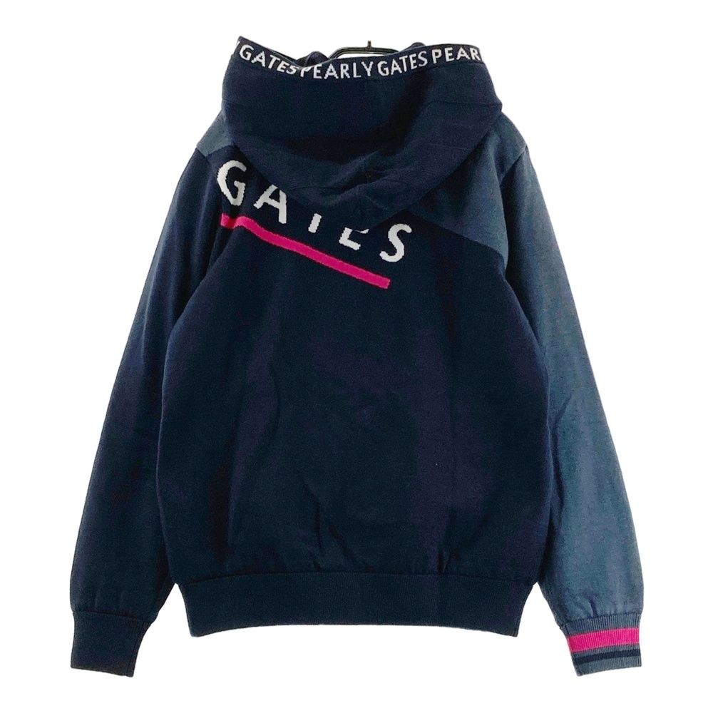 サイズ 1 PEARLY GATES パーリーゲイツ ツイン ニットセーター ネイビー系 ゴルフウェア レディース ストスト