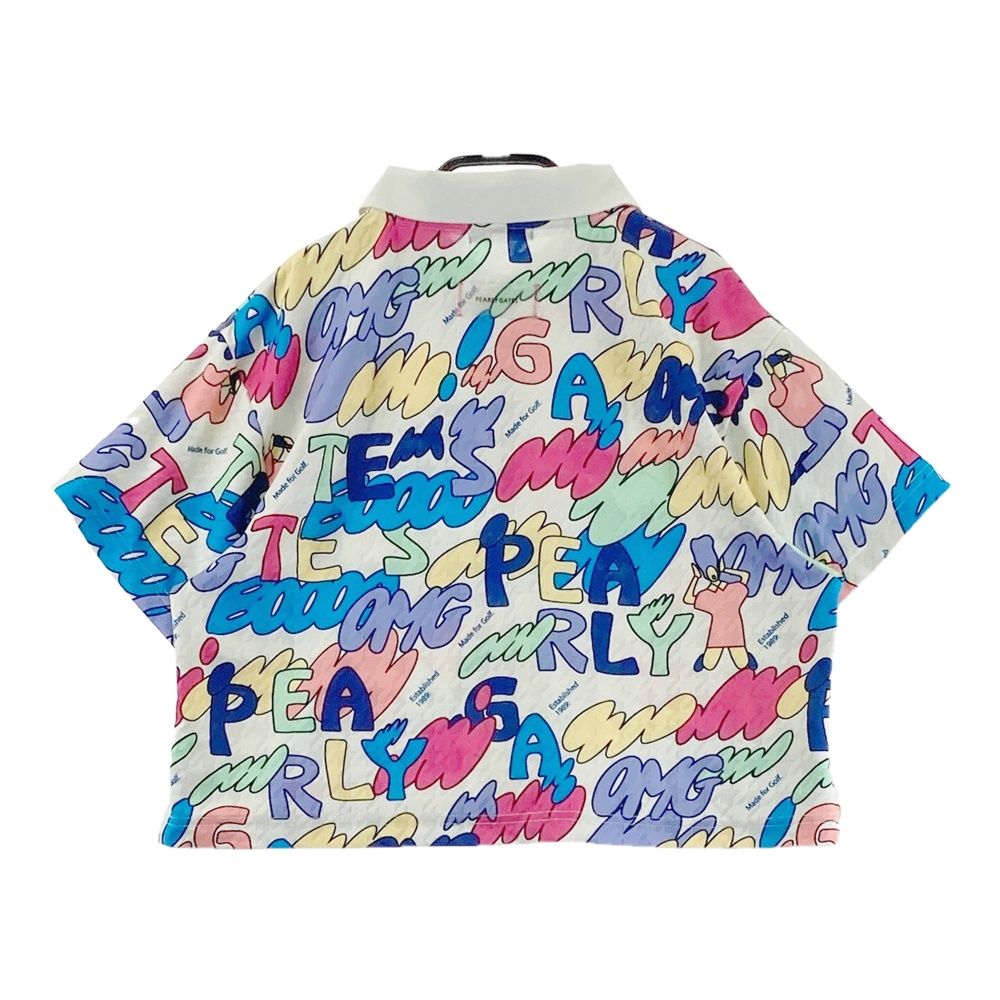 サイズ 0 PEARLY GATES パーリーゲイツ 半袖ポロシャツ 総柄 グリーン系 ゴルフウェア レディース ストスト