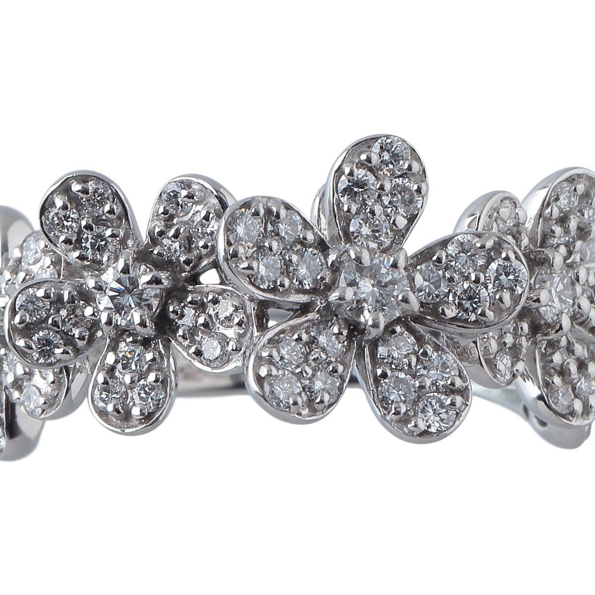 ポンテヴェキオ ダイヤ リング フラワー 0.77 ct 10号強 K 18 WG 箱 仕上げ済 PonteVecchio PV 24249