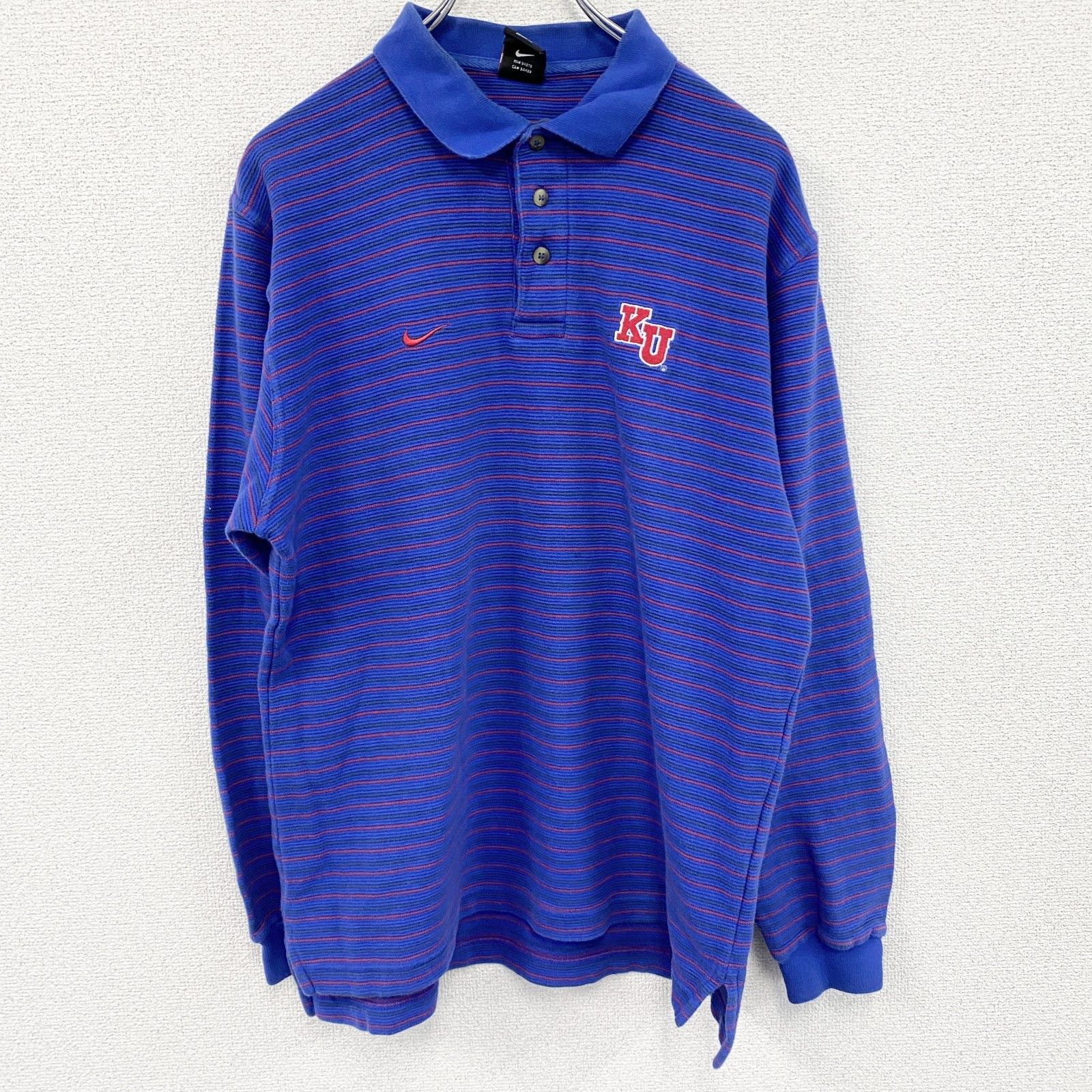 古着 used 90s NIKE ナイキ 長袖ポロシャツ ヴィンテージ ボーダー柄