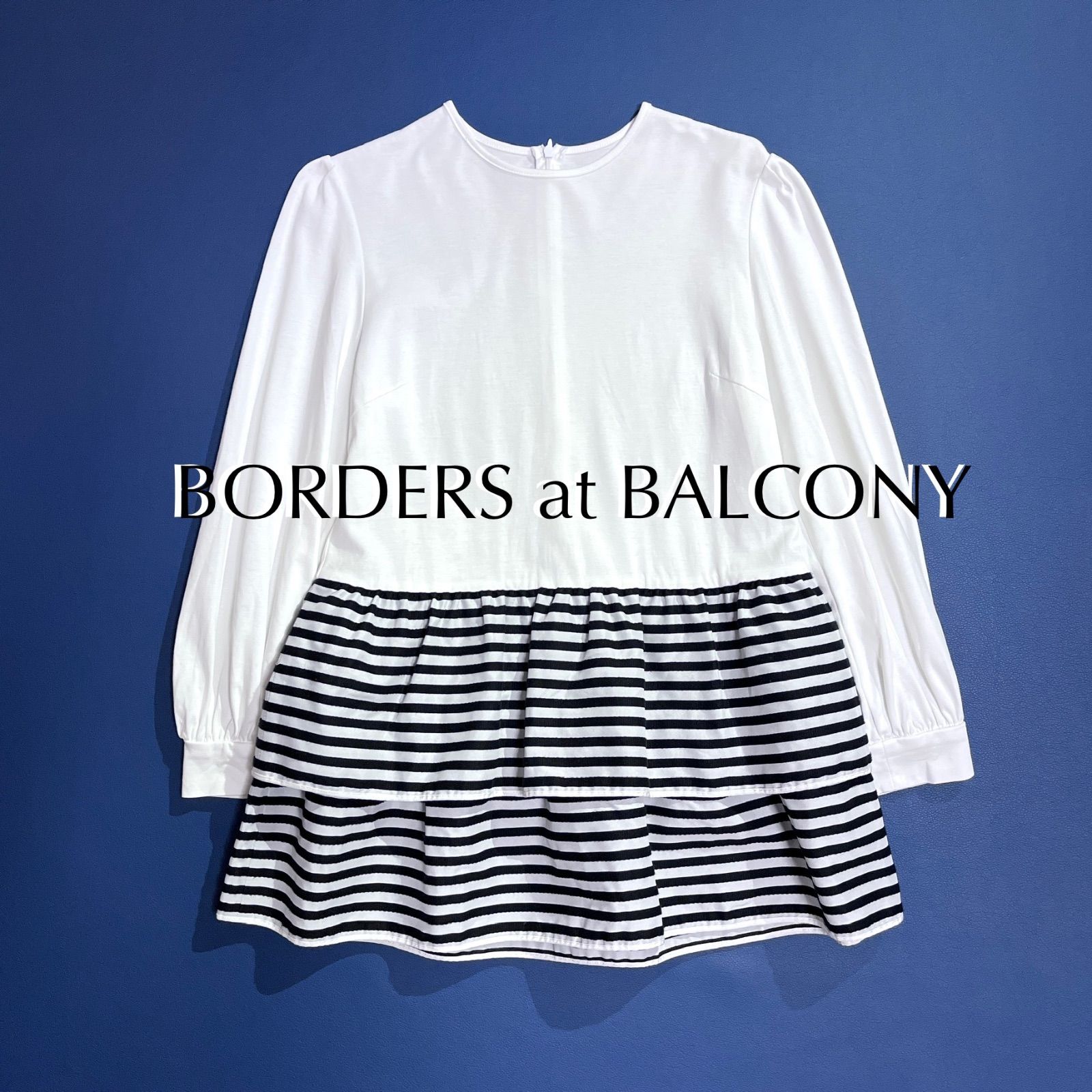 BORDERS at BALCONY ペプラムTOP WHITE レディースファッション 美品