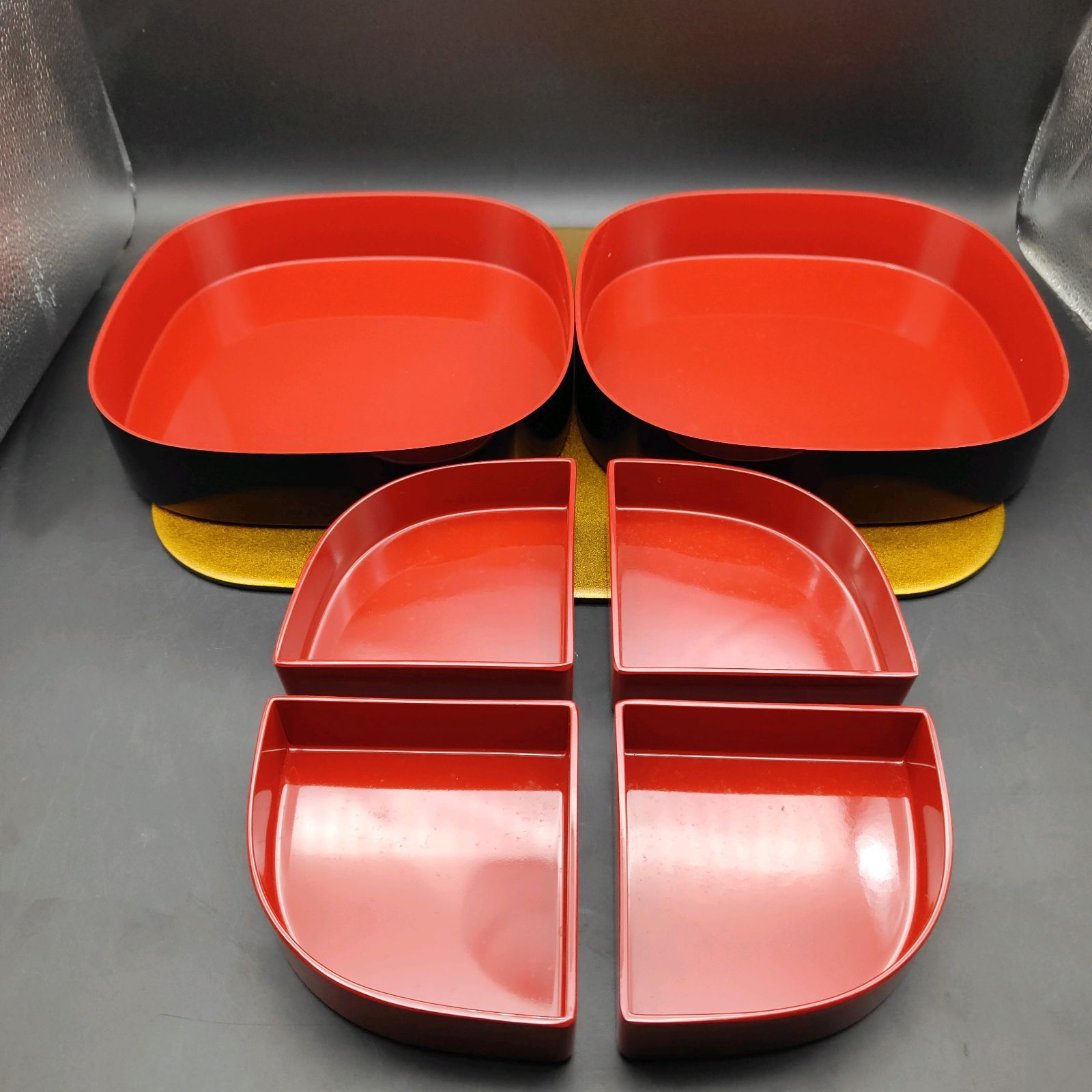 未使用】 山中漆器 塚田外志男 作 2段重箱 金蒔絵 いちご おせち料理