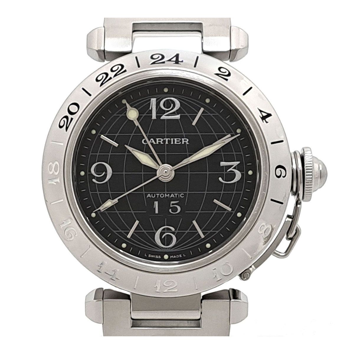 カルティエ パシャC メリディアン ビッグデイト 自動巻き ステンレススティール メンズ ボーイズ CARTIER 時計
