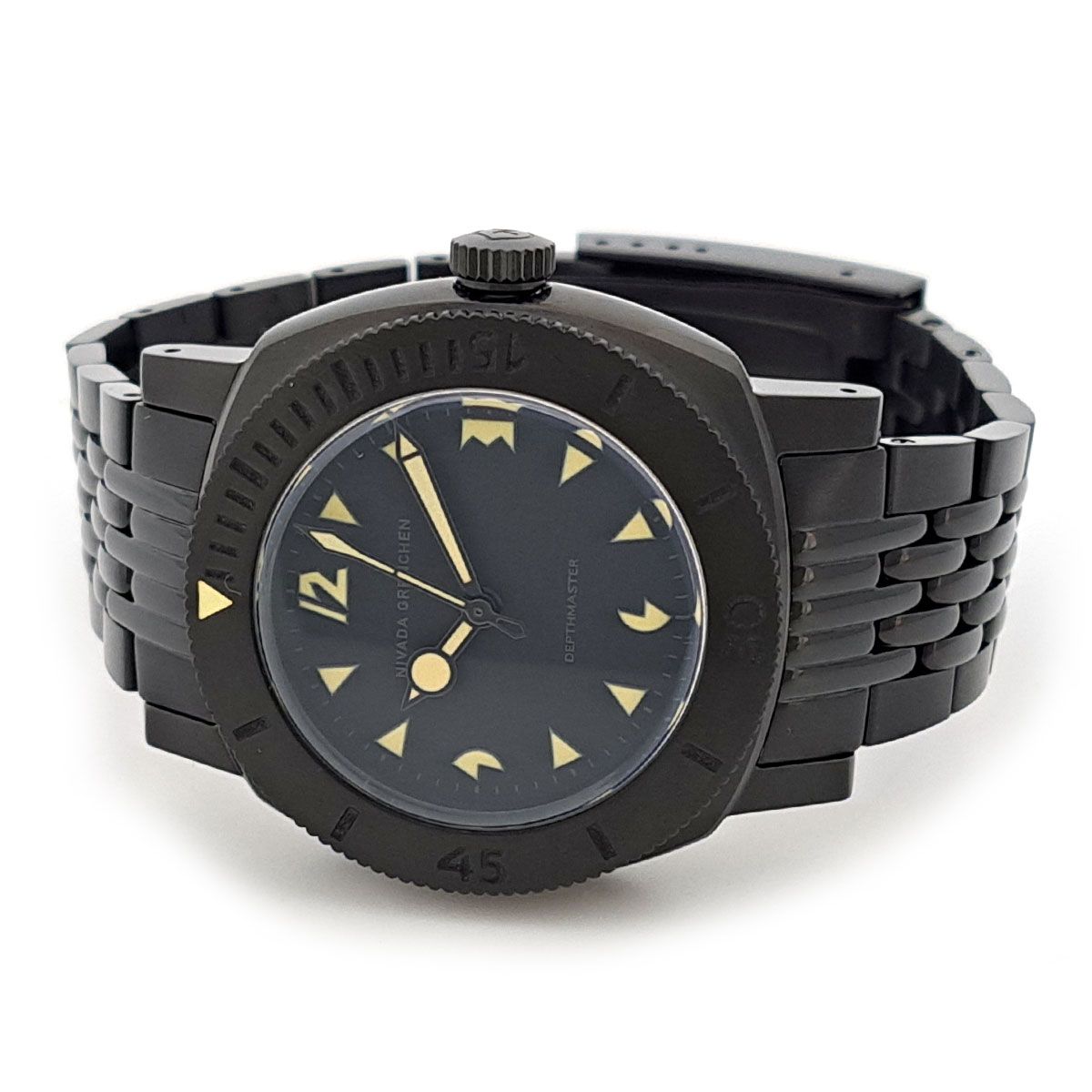 ニバダ デプスマスター パックマン ブラックエディション 自動巻き ステンレススティール メンズ 時計