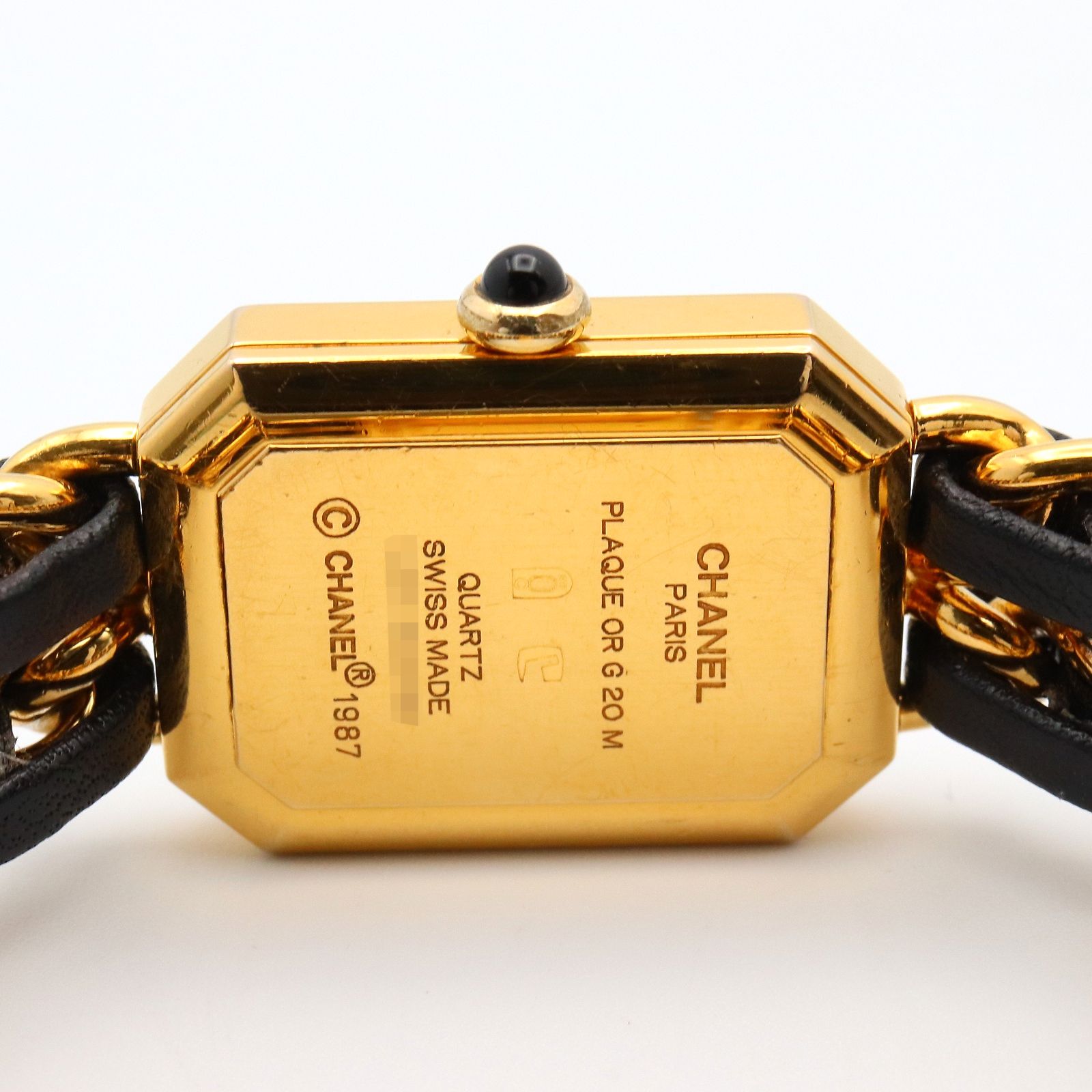  シャネル CHANEL 腕時計 プルミエール M H 0001 ブラック GP ゴールドメッキ レザー レディース A その他 時計