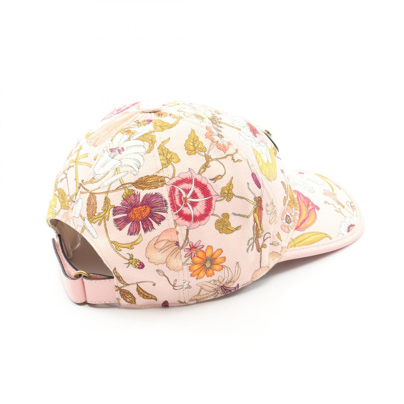 グッチ GUCCI キャップ フローラ キャンバス レザー レディース A