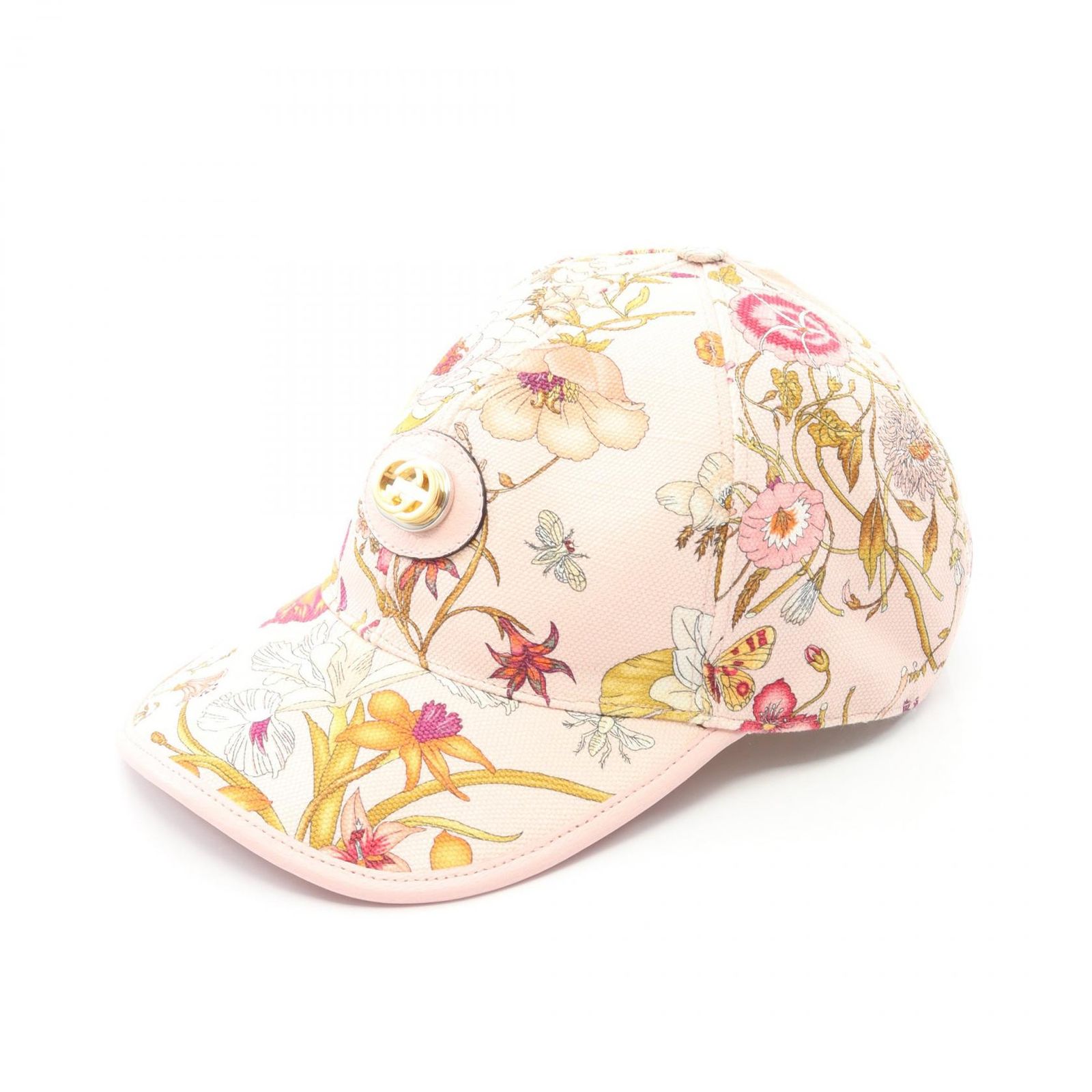 グッチ GUCCI キャップ フローラ キャンバス レザー キャップ