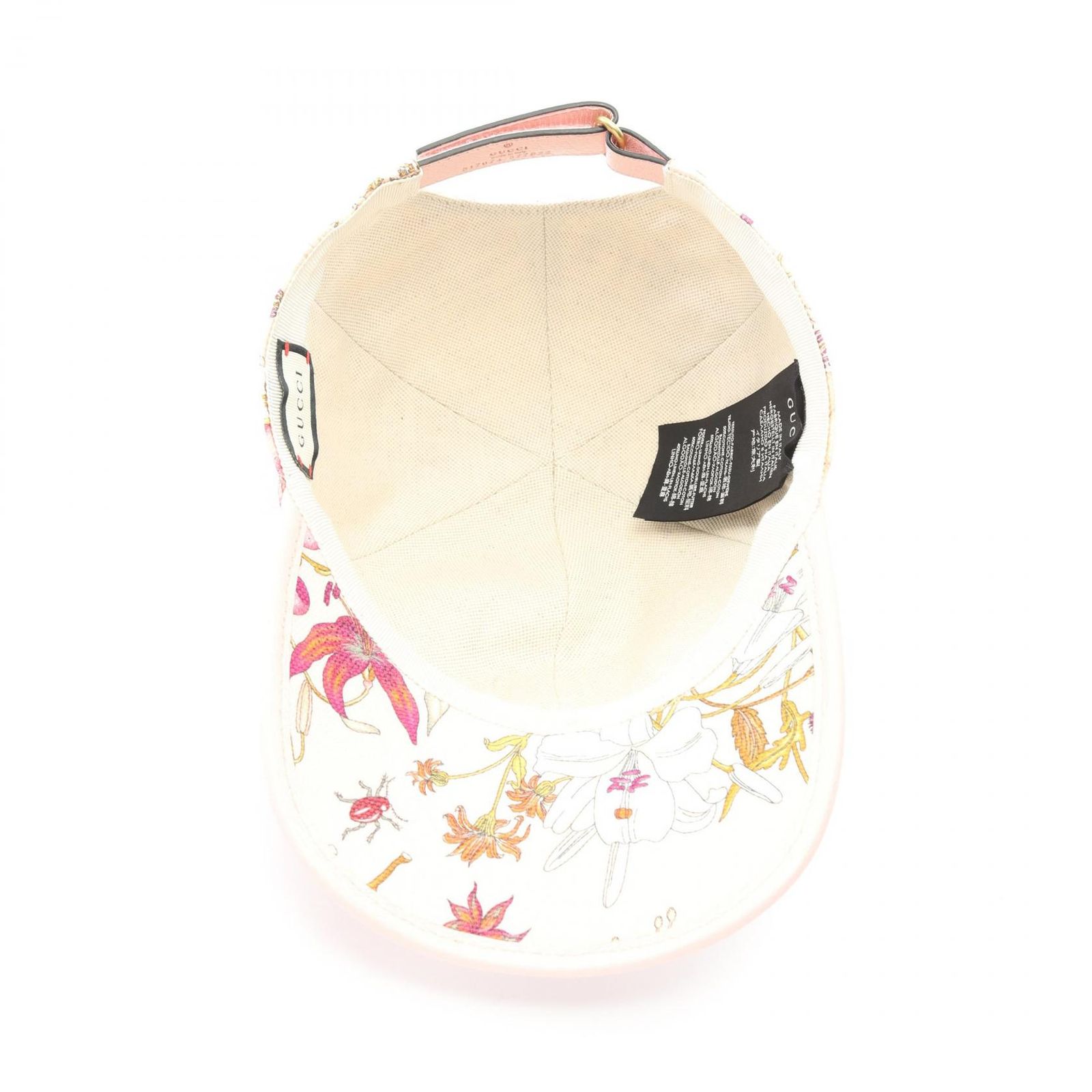 グッチ GUCCI キャップ フローラ キャンバス レザー キャップ