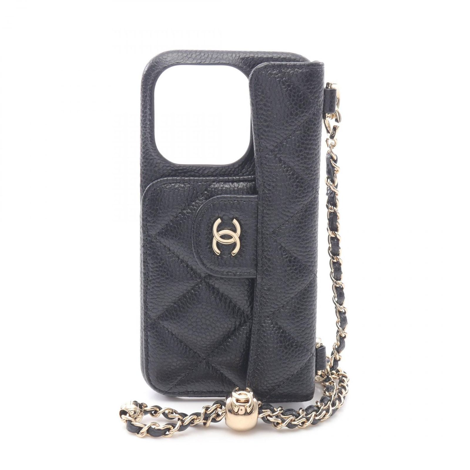 シャネル CHANEL 携帯 スマホ マトラッセ iPhone 14 Proケース AP 3553 ブラック キャビアスキン グレインドカーフ タイムレスクラシック Pro ケース