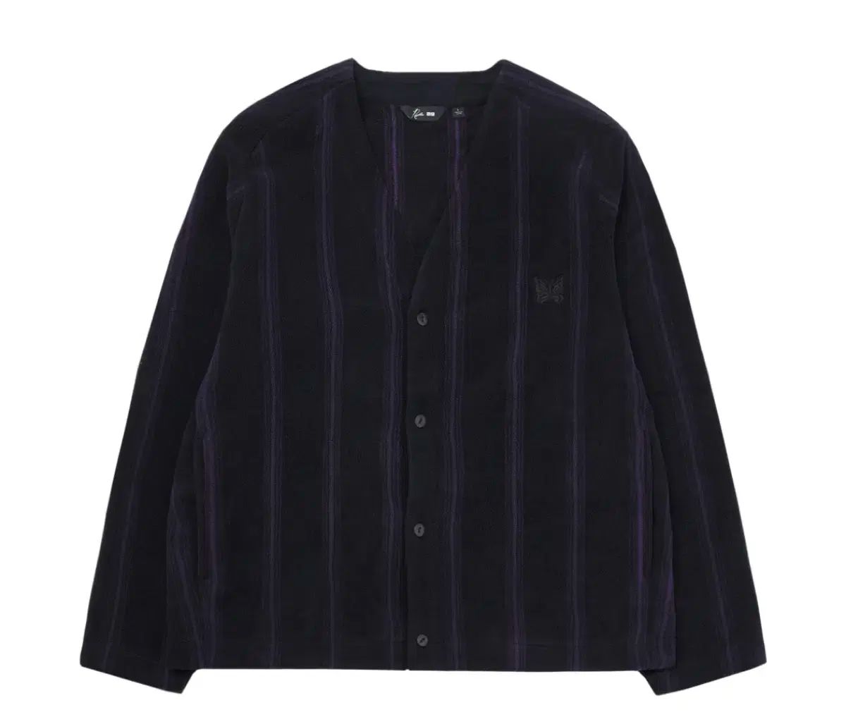 XL UNIQLO × NEEDLES POLICE オーバーサイズ カーディガン ブラック