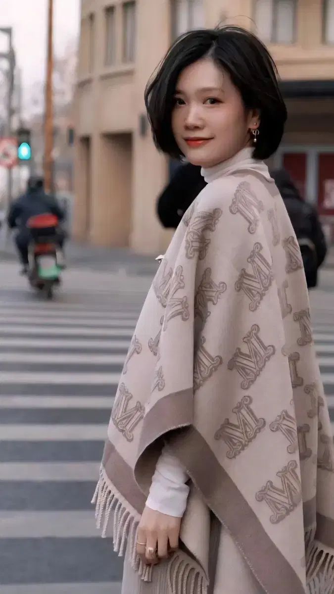 マックスマーラ FRINE フリーネ Mモノグラム ジャカード ウール レディース ケープ ショール