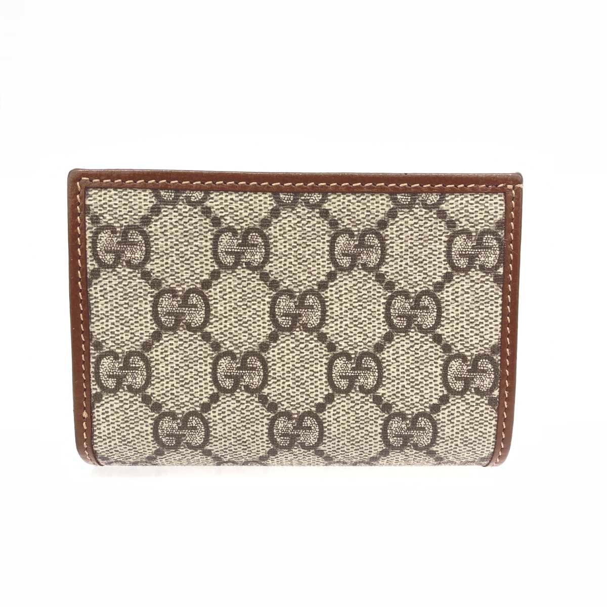 GUCCI グッチ コンパクトウォレット/GGスプリーム  ホースビット 726846  PVC×レザー グレー ユニセックス / 241005006870 GUCCI グッチ コンパクトウォレット/GGスプリーム ホースビット 726846