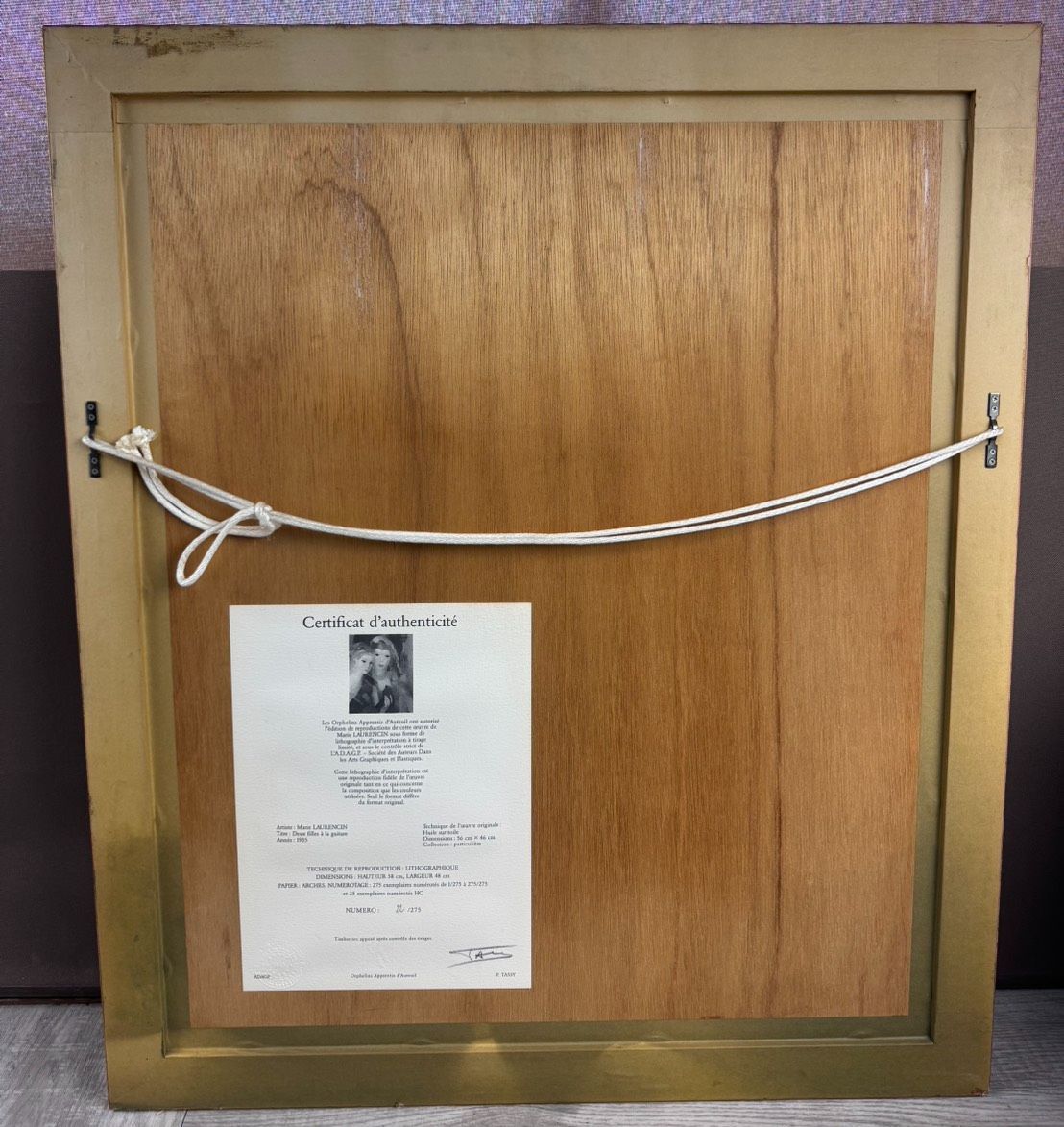 マリーローランサン 『ギターを持った二人の少女』 リトグラフ 22/275