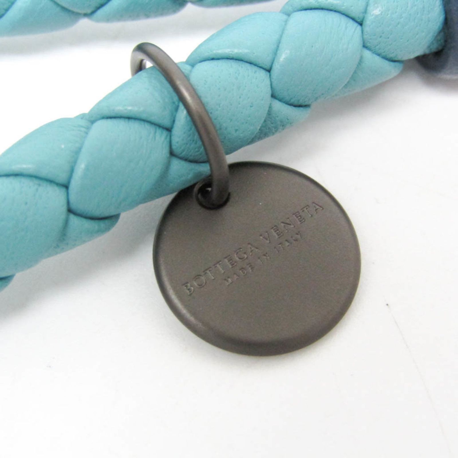  ボッテガ ヴェネタ Bottega Veneta イントレチャート キーホルダー ライトブルー キーホルダー キーリング 小物
