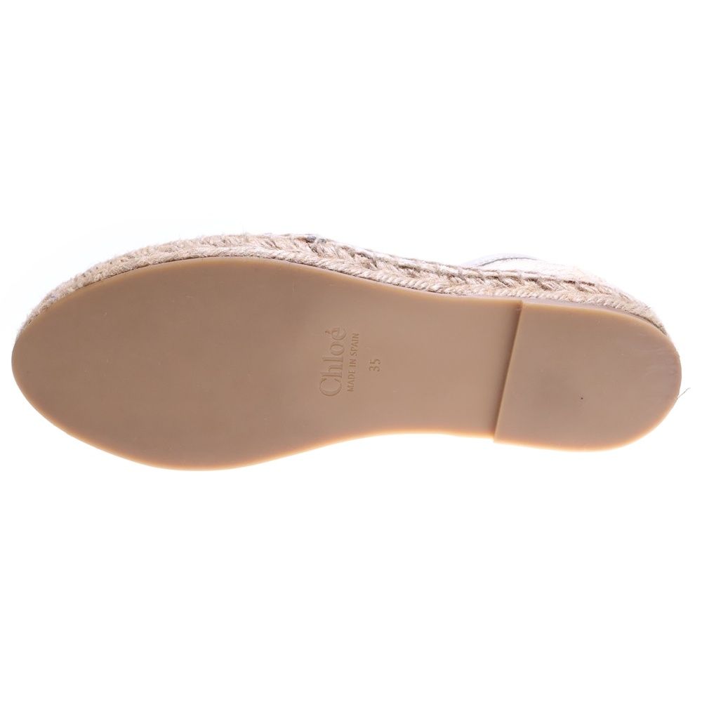 Chloe (クロエ) ロゴ レース柄 エスパドリーユ レザー フラット